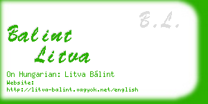 balint litva business card